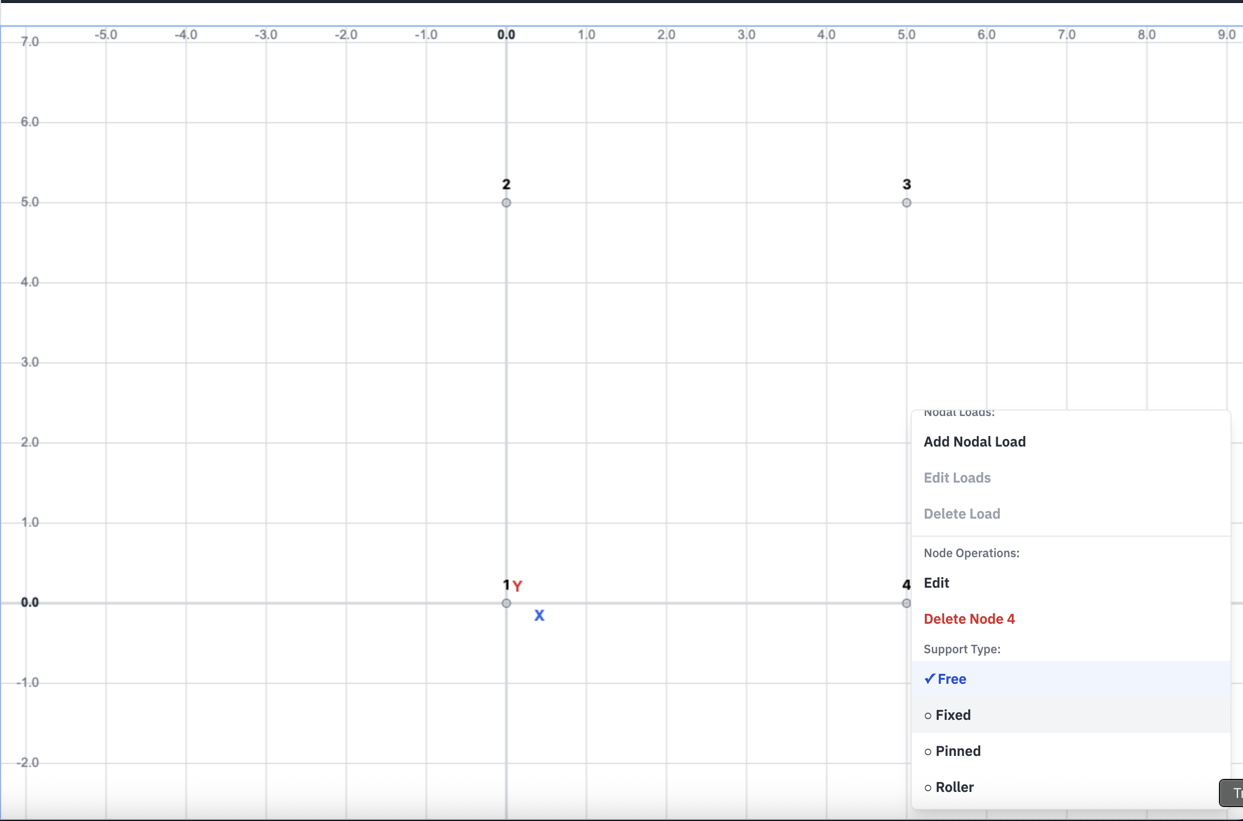 Setting support conditions via right-click